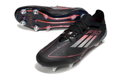 Adidas F50 Elite SG Soft Ground Soccer Cleats - Black/Silver/Red