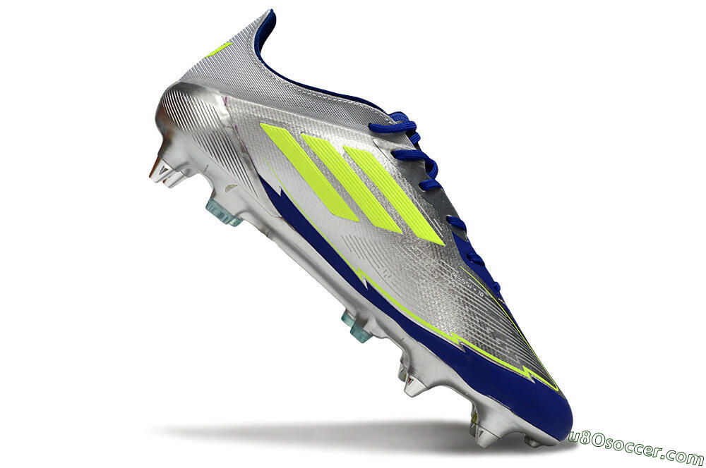 Adidas F50 Elite SG Soft Ground Soccer Cleats - Silver/Yellow/Blue 4