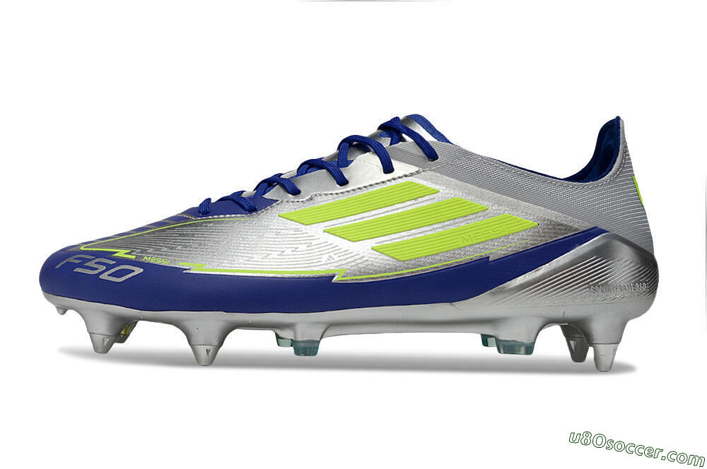 Adidas F50 Elite SG Soft Ground Soccer Cleats - Silver/Yellow/Blue 2