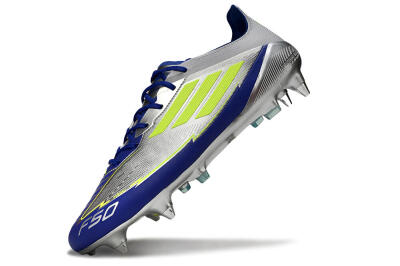 Adidas F50 Elite SG Soft Ground Soccer Cleats - Silver/Yellow/Blue