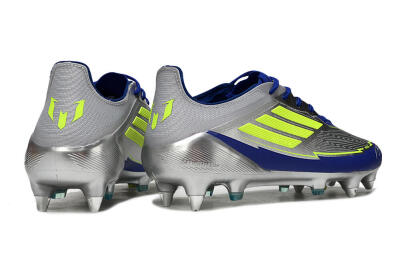 Adidas F50 Elite SG Soft Ground Soccer Cleats - Silver/Yellow/Blue