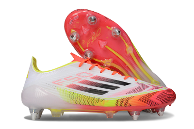 Adidas F50 Elite SG Soft Ground Soccer Cleats - White/Red/Yellow