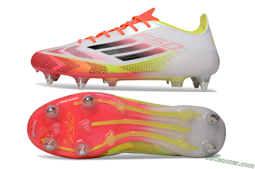 Adidas F50 Elite SG Soft Ground Soccer Cleats - White/Red/Yellow 0