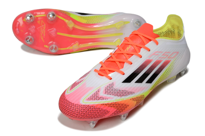 Adidas F50 Elite SG Soft Ground Soccer Cleats - White/Red/Yellow