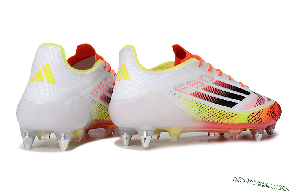 Adidas F50 Elite SG Soft Ground Soccer Cleats - White/Red/Yellow 6