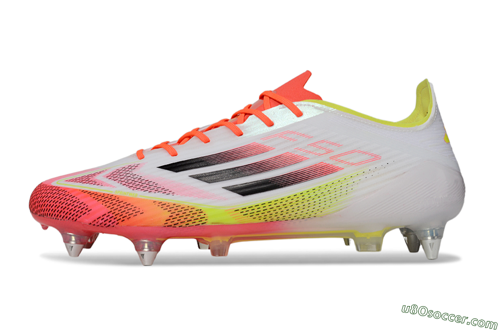 Adidas F50 Elite SG Soft Ground Soccer Cleats - White/Red/Yellow 2