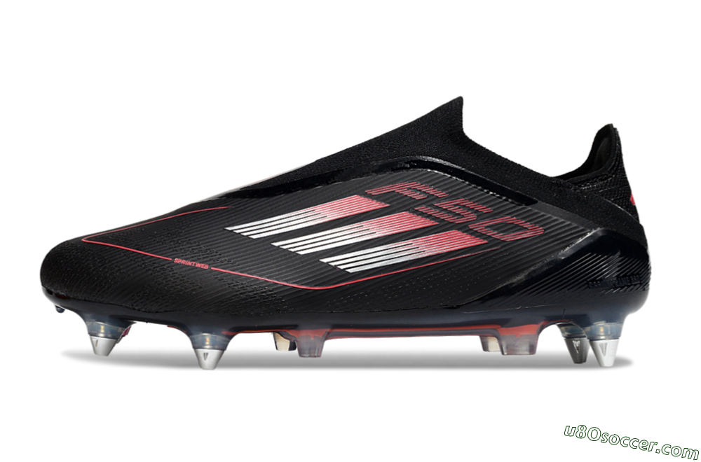 Adidas F50 Elite Laceless SG Soft Ground Soccer Cleats - Black/Silver/Red 2