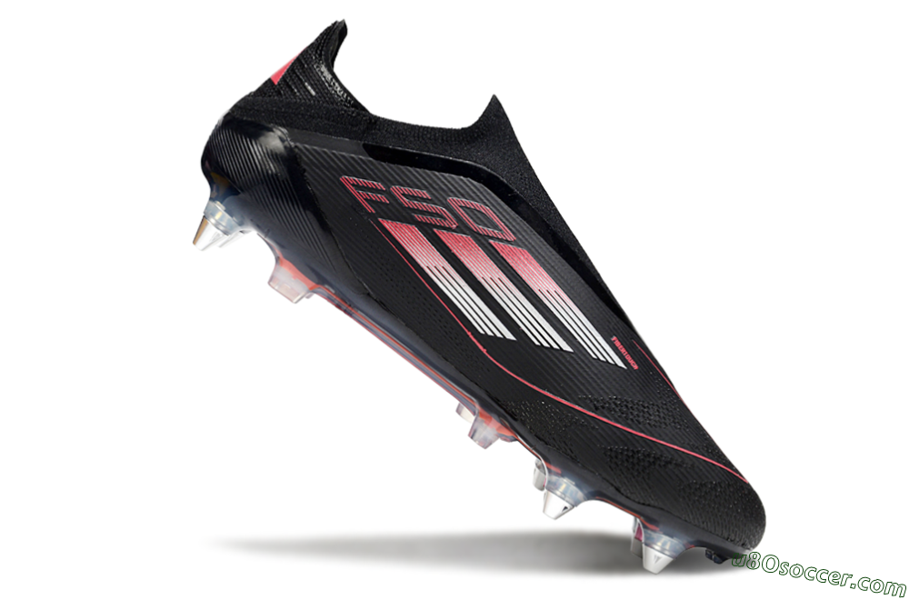 Adidas F50 Elite Laceless SG Soft Ground Soccer Cleats - Black/Silver/Red 4