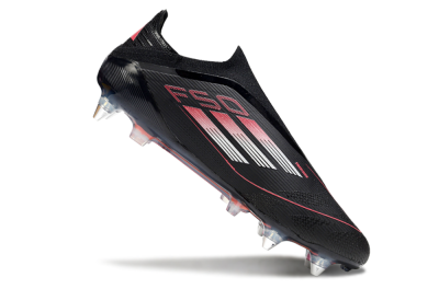 Adidas F50 Elite Laceless SG Soft Ground Soccer Cleats - Black/Silver/Red
