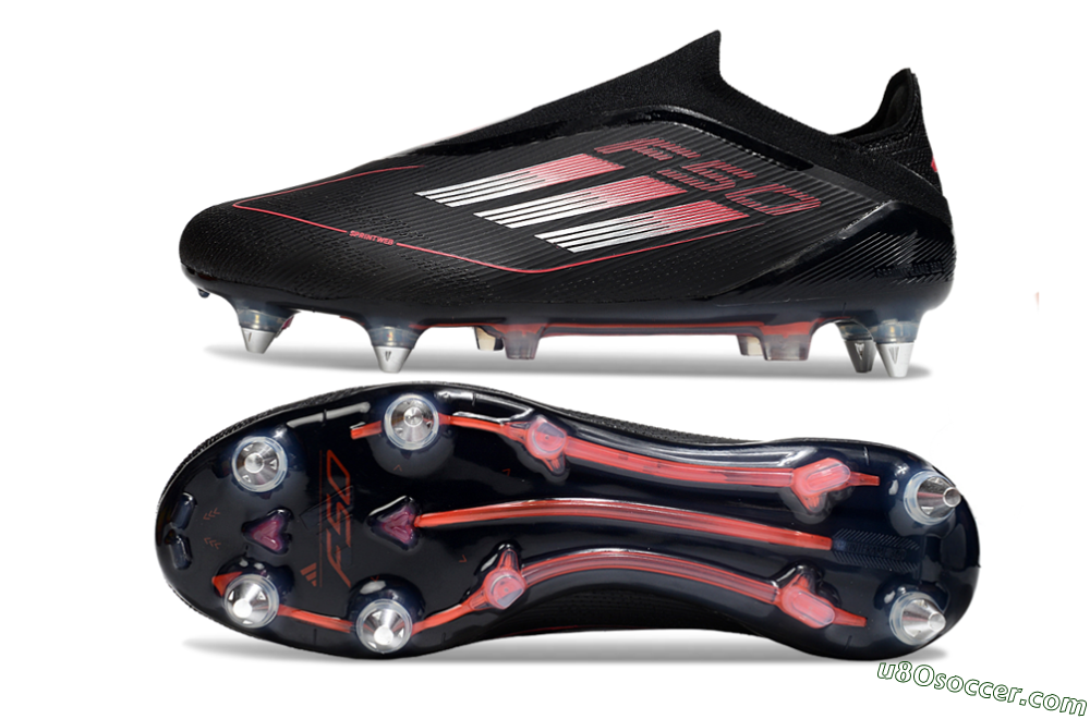 Adidas F50 Elite Laceless SG Soft Ground Soccer Cleats - Black/Silver/Red 0