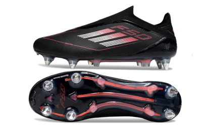 Adidas F50 Elite Laceless SG Soft Ground Soccer Cleats - Black/Silver/Red