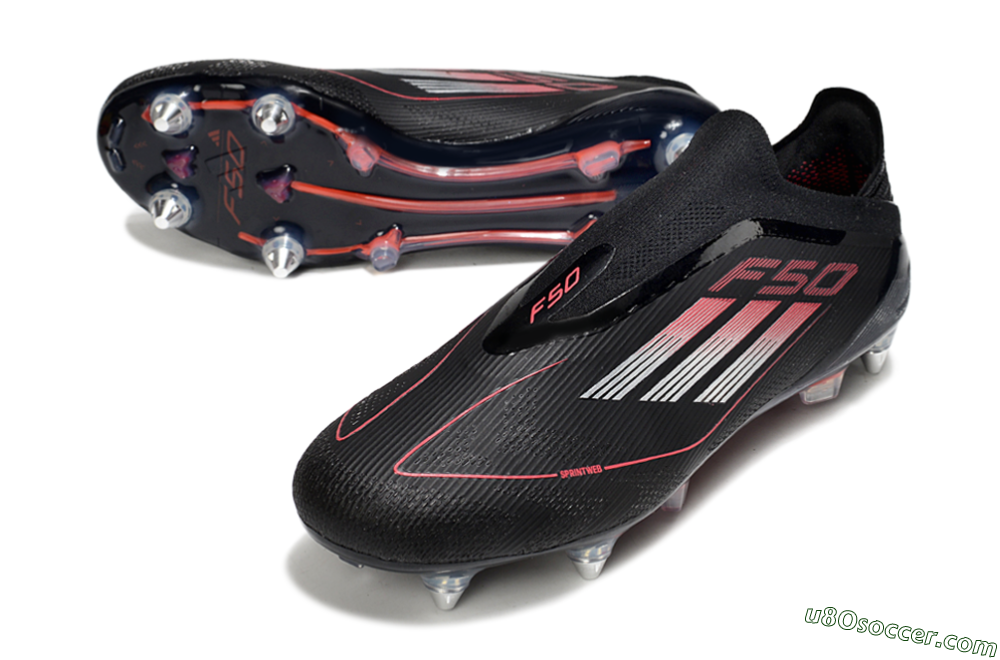Adidas F50 Elite Laceless SG Soft Ground Soccer Cleats - Black/Silver/Red 3