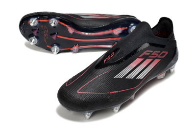 Adidas F50 Elite Laceless SG Soft Ground Soccer Cleats - Black/Silver/Red