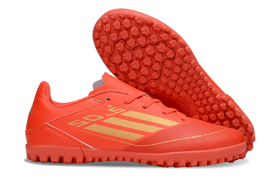 Adidas F50 Club TF Artificial Turf Soccer Shoes - Red/Gold