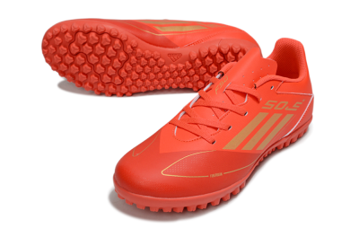 Adidas F50 Club TF Artificial Turf Soccer Shoes - Red/Gold