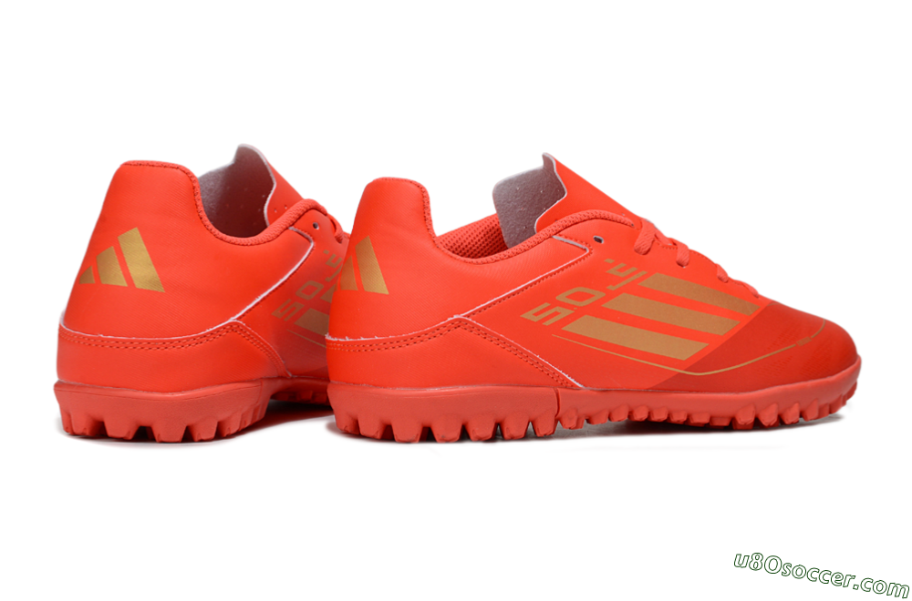 Adidas F50 Club TF Artificial Turf Soccer Shoes - Red/Gold 6