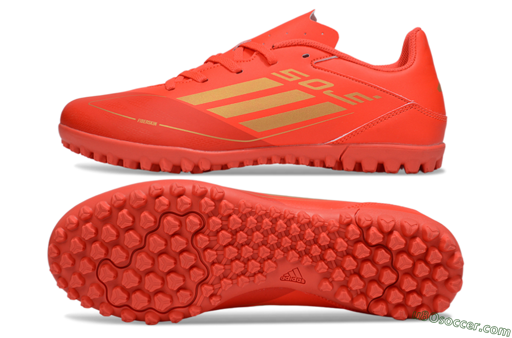 Adidas F50 Club TF Artificial Turf Soccer Shoes - Red/Gold 0