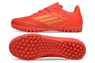 Adidas F50 Club TF Artificial Turf Soccer Shoes - Red/Gold
