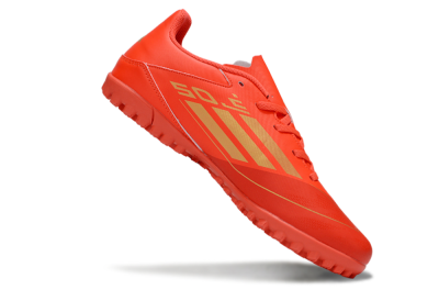 Adidas F50 Club TF Artificial Turf Soccer Shoes - Red/Gold