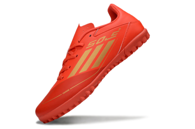 Adidas F50 Club TF Artificial Turf Soccer Shoes - Red/Gold