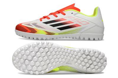Adidas F50 Club TF Artificial Turf Soccer Shoes - White/Red/Yellow