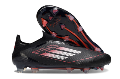 Adidas F50 Elite Laceless FG Firm Ground Soccer Cleats - Black/Silver/Red