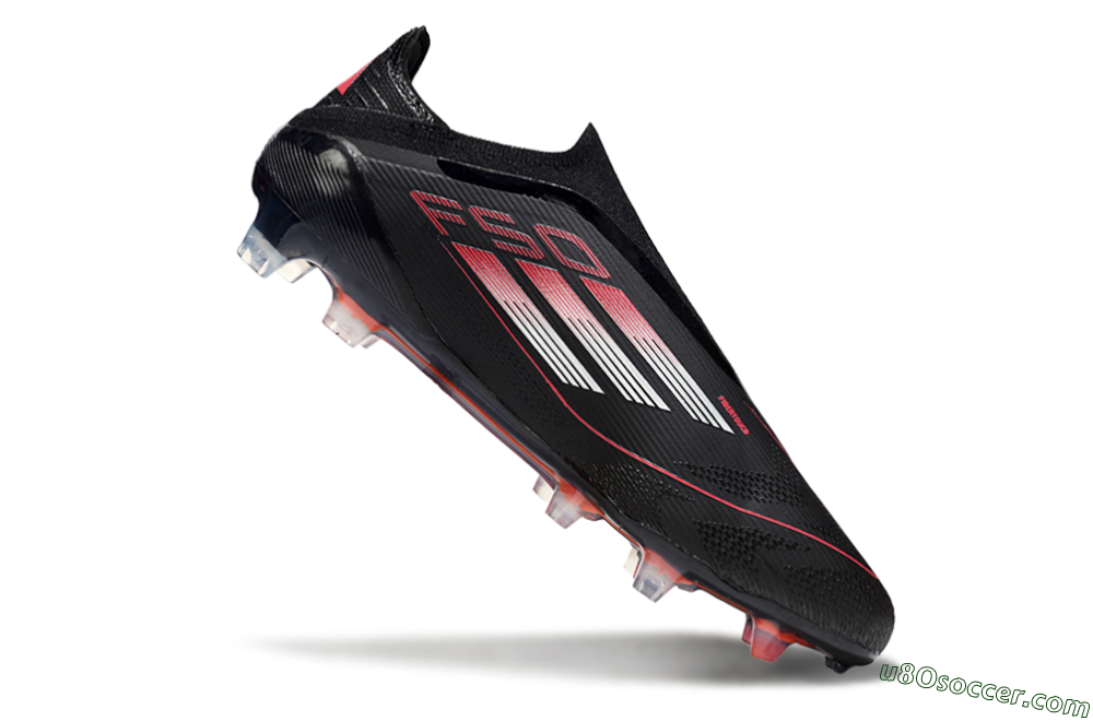 Adidas F50 Elite Laceless FG Firm Ground Soccer Cleats - Black/Silver/Red 4