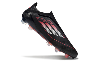 Adidas F50 Elite Laceless FG Firm Ground Soccer Cleats - Black/Silver/Red