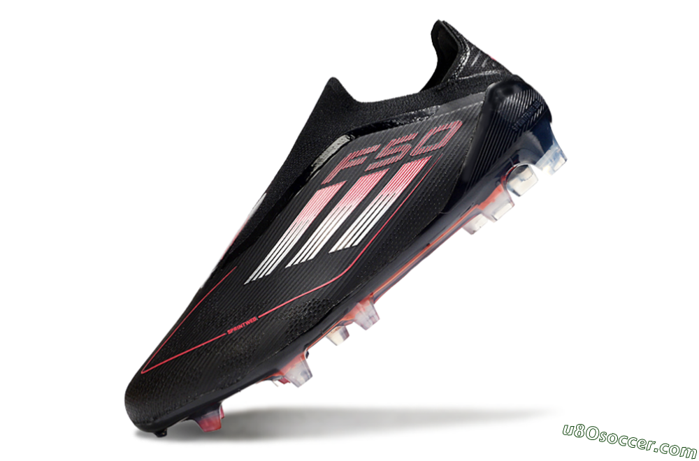 Adidas F50 Elite Laceless FG Firm Ground Soccer Cleats - Black/Silver/Red 5