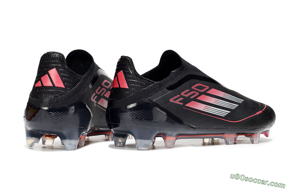 Adidas F50 Elite Laceless FG Firm Ground Soccer Cleats - Black/Silver/Red 6