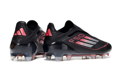 Adidas F50 Elite Laceless FG Firm Ground Soccer Cleats - Black/Silver/Red