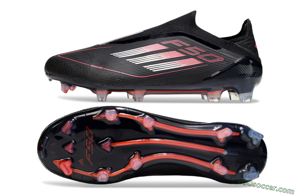 Adidas F50 Elite Laceless FG Firm Ground Soccer Cleats - Black/Silver/Red 0
