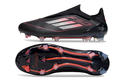 Adidas F50 Elite Laceless FG Firm Ground Soccer Cleats - Black/Silver/Red