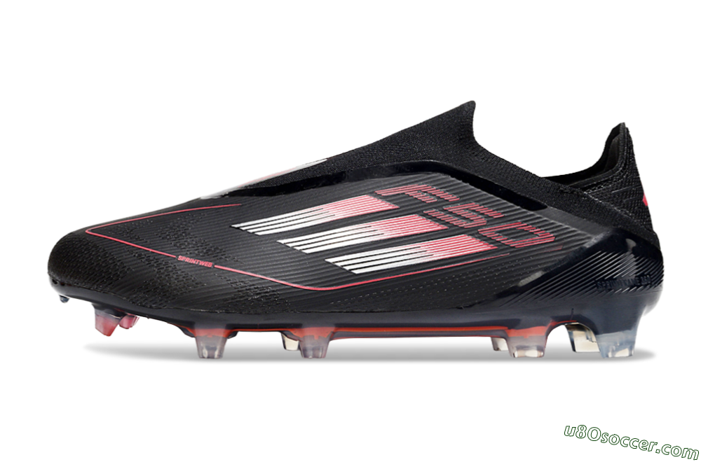 Adidas F50 Elite Laceless FG Firm Ground Soccer Cleats - Black/Silver/Red 2