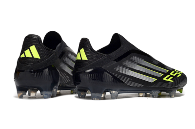 Adidas F50 Elite Laceless FG Firm Ground Soccer Cleats - Black/Silver/Yellow