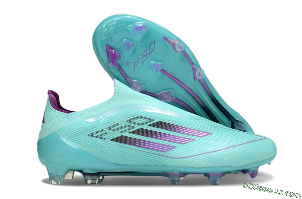 Adidas F50 Elite Laceless FG Firm Ground Soccer Cleats - Jade/Purple/Black 1