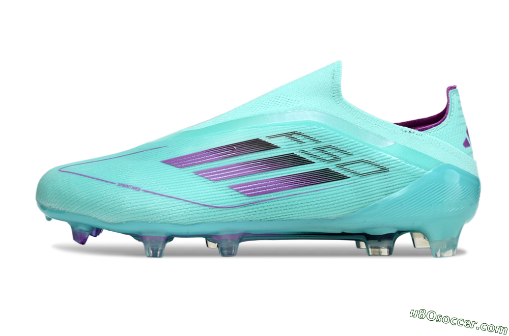 Adidas F50 Elite Laceless FG Firm Ground Soccer Cleats - Jade/Purple/Black 2