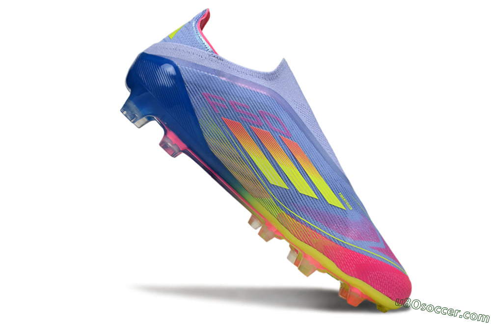 Adidas F50 Elite Laceless FG Firm Ground Soccer Cleats - Blue/Yellow/Red 4
