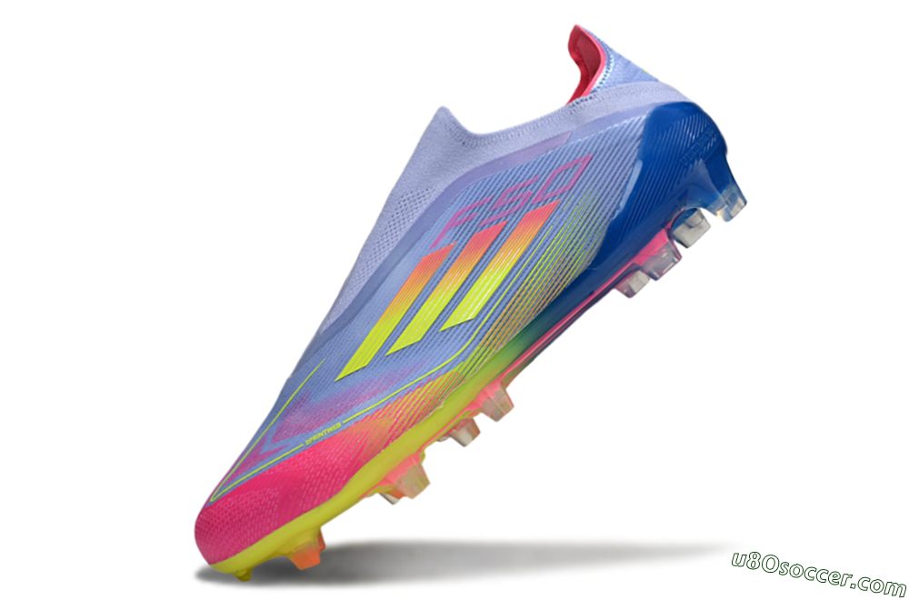 Adidas F50 Elite Laceless FG Firm Ground Soccer Cleats - Blue/Yellow/Red 5