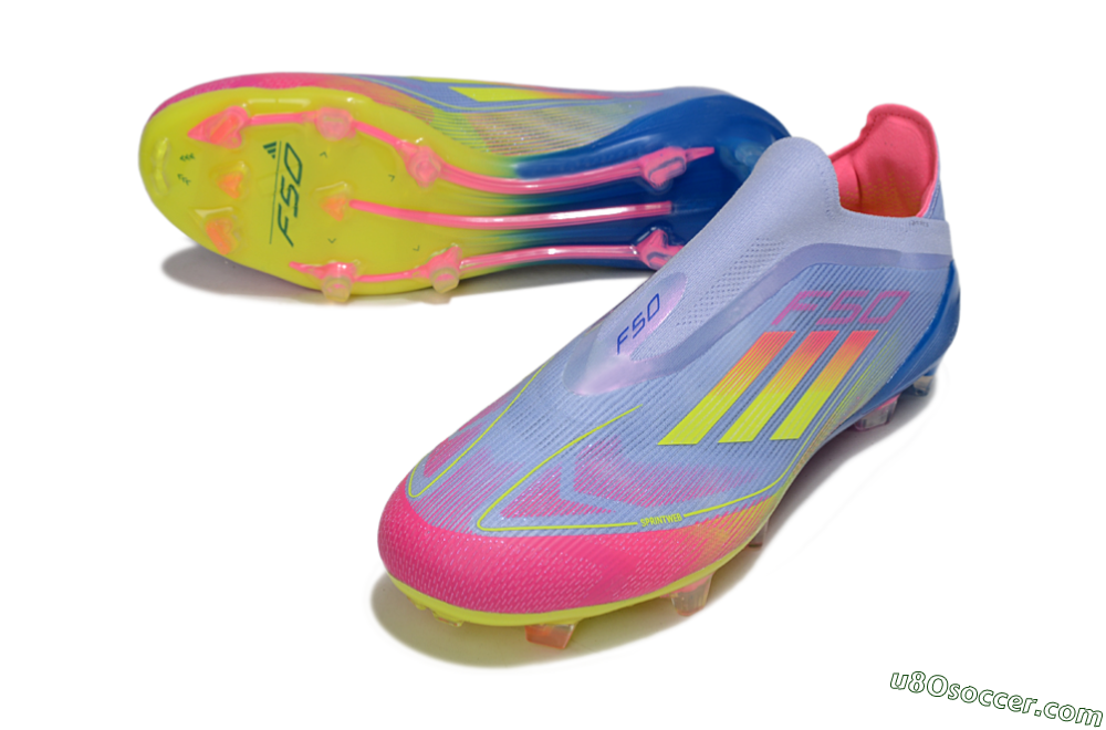 Adidas F50 Elite Laceless FG Firm Ground Soccer Cleats - Blue/Yellow/Red 3