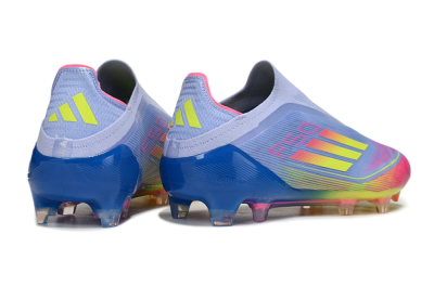 Adidas F50 Elite Laceless FG Firm Ground Soccer Cleats - Blue/Yellow/Red
