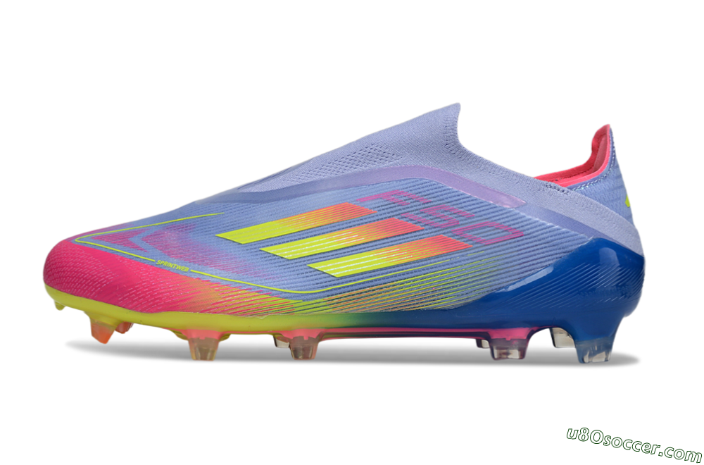 Adidas F50 Elite Laceless FG Firm Ground Soccer Cleats - Blue/Yellow/Red 2