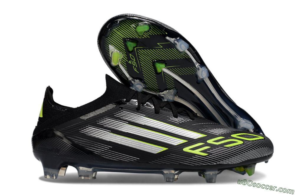 Adidas F50 Elite FG Firm Ground Soccer Cleats - Black/Silver/Yellow 1