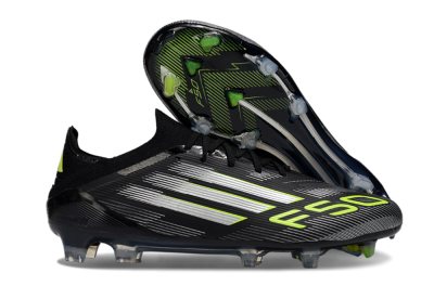Adidas F50 Elite FG Firm Ground Soccer Cleats - Black/Silver/Yellow