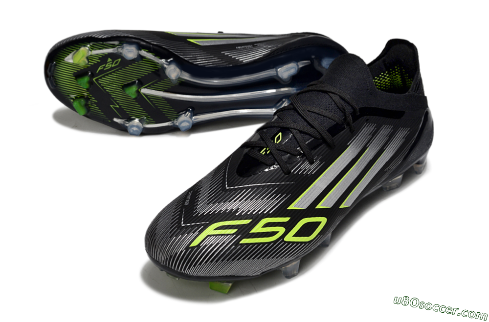 Adidas F50 Elite FG Firm Ground Soccer Cleats - Black/Silver/Yellow 3