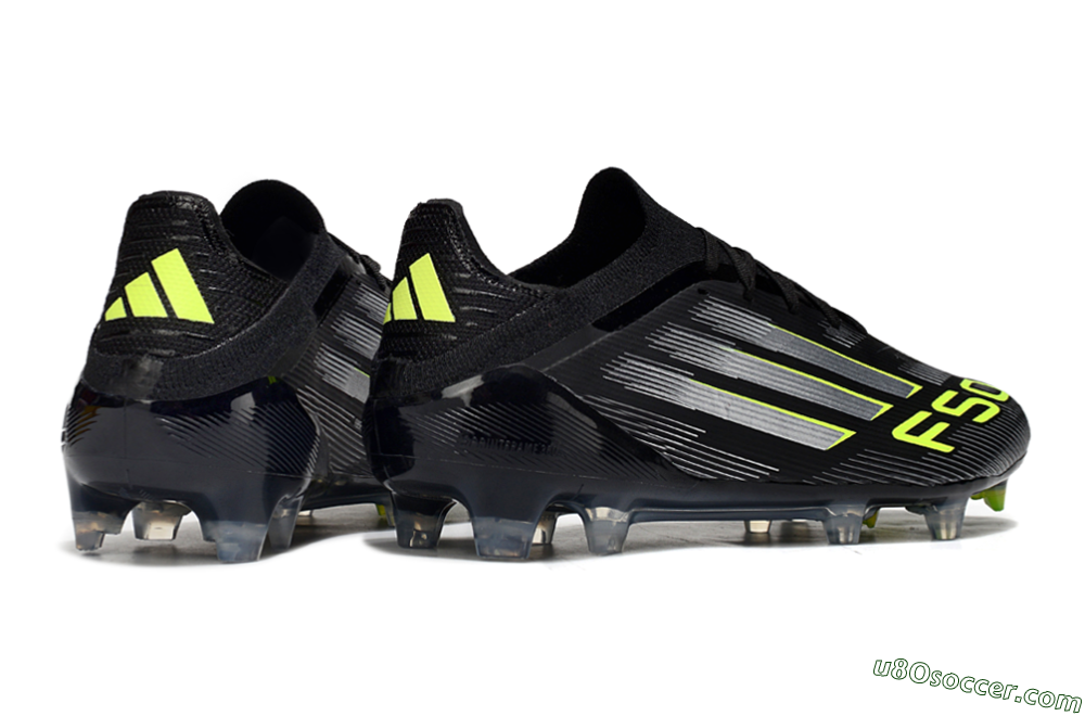Adidas F50 Elite FG Firm Ground Soccer Cleats - Black/Silver/Yellow 6