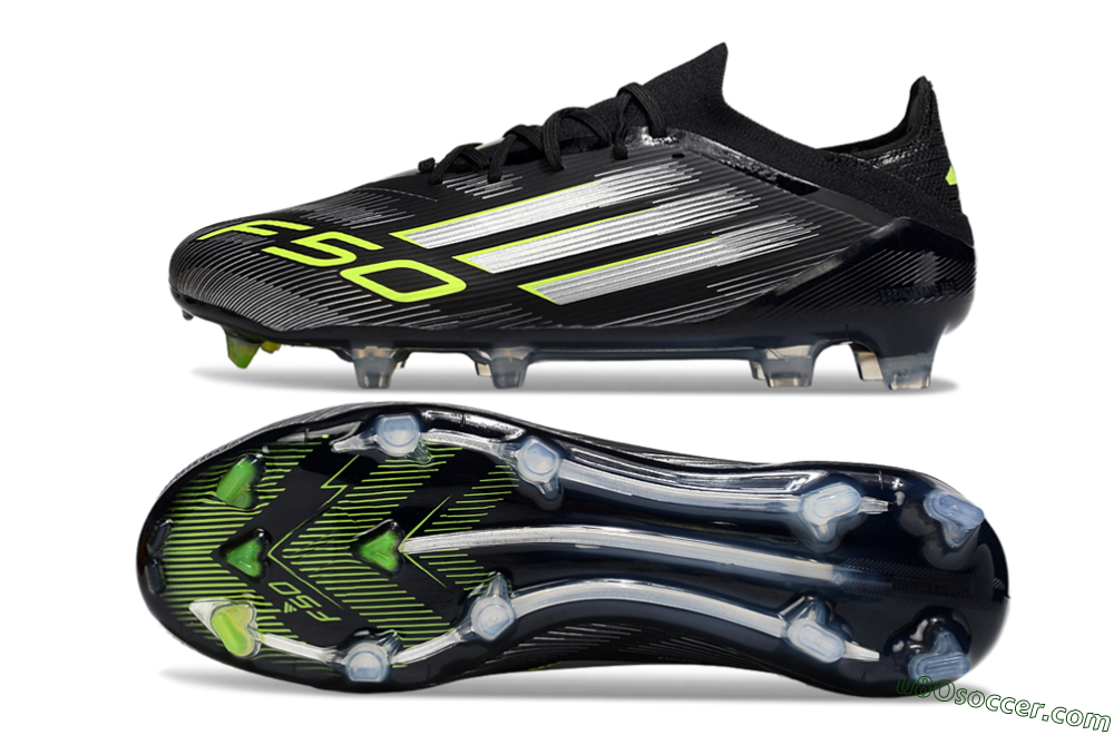 Adidas F50 Elite FG Firm Ground Soccer Cleats - Black/Silver/Yellow 0