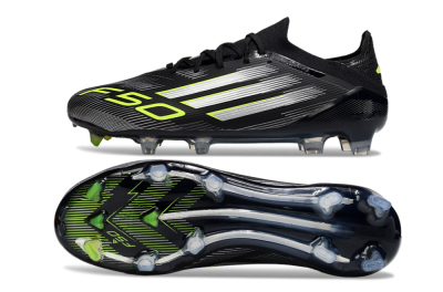 Adidas F50 Elite FG Firm Ground Soccer Cleats - Black/Silver/Yellow