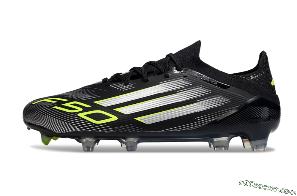 Adidas F50 Elite FG Firm Ground Soccer Cleats - Black/Silver/Yellow 2