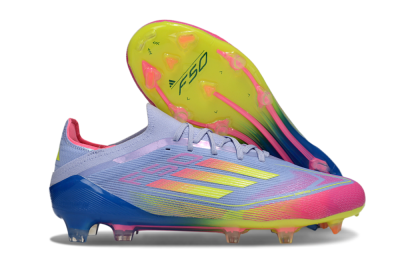 Adidas F50 Elite FG Firm Ground Soccer Cleats - Blue/Yellow/Pink